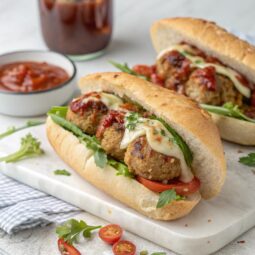 Homemade Turkey Meatball Subs