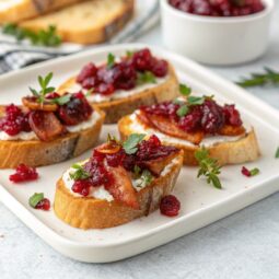 Cranberry Bacon Jam Crostini