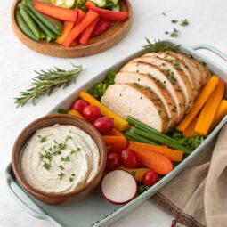Thanksgiving Turkey Vegetable Tray and Homemade Ranch Dip