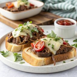 Instant Pot Open-Faced Hot Beef Sandwiches