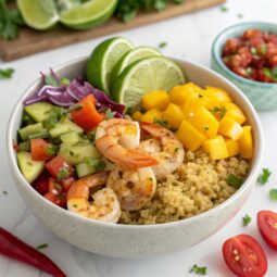 Shrimp Protein Bowl with Mango Salsa