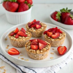 Healthy Strawberry Baked Oatmeal Cups