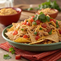 Slow Cooker Shredded Chicken Nachos