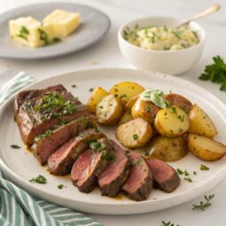 Slow Cooker Garlic Butter Steak and Potatoes