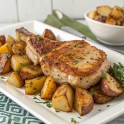 Sheet Pan Baked Pork Chops and Potatoes