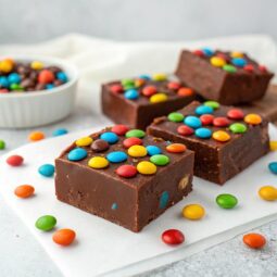 3 Ingredient M&M Fudge