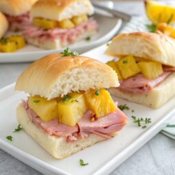 Slow Cooker Ham and Pineapple Sandwiches