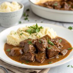 Slow Cooker Beef Sirloin Tips and Gravy