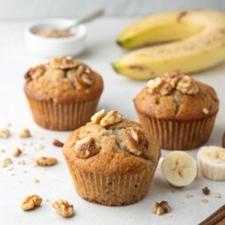 Healthy Banana Walnut Muffins