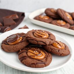 Chocolate Caramel Nutella Cookies