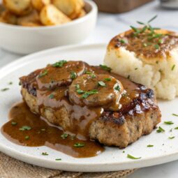 Air Fryer Cube Steak with Gravy