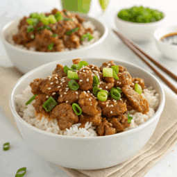Instant Pot Ground Turkey Teriyaki Rice Bowls