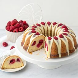 White Chocolate Raspberry Bundt Cake