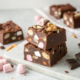 4 Ingredient Rocky Road Fudge