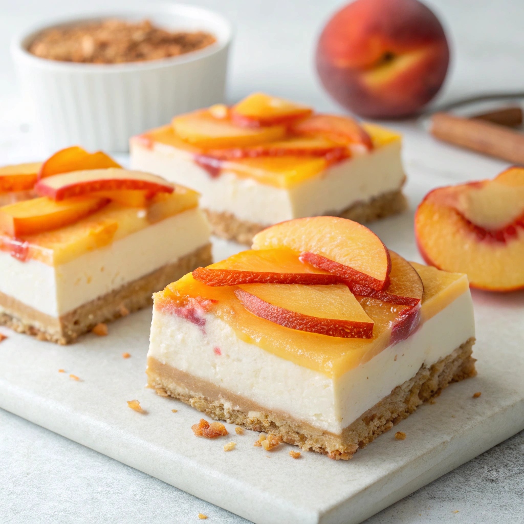 No-Bake Peach Cheesecake Bars