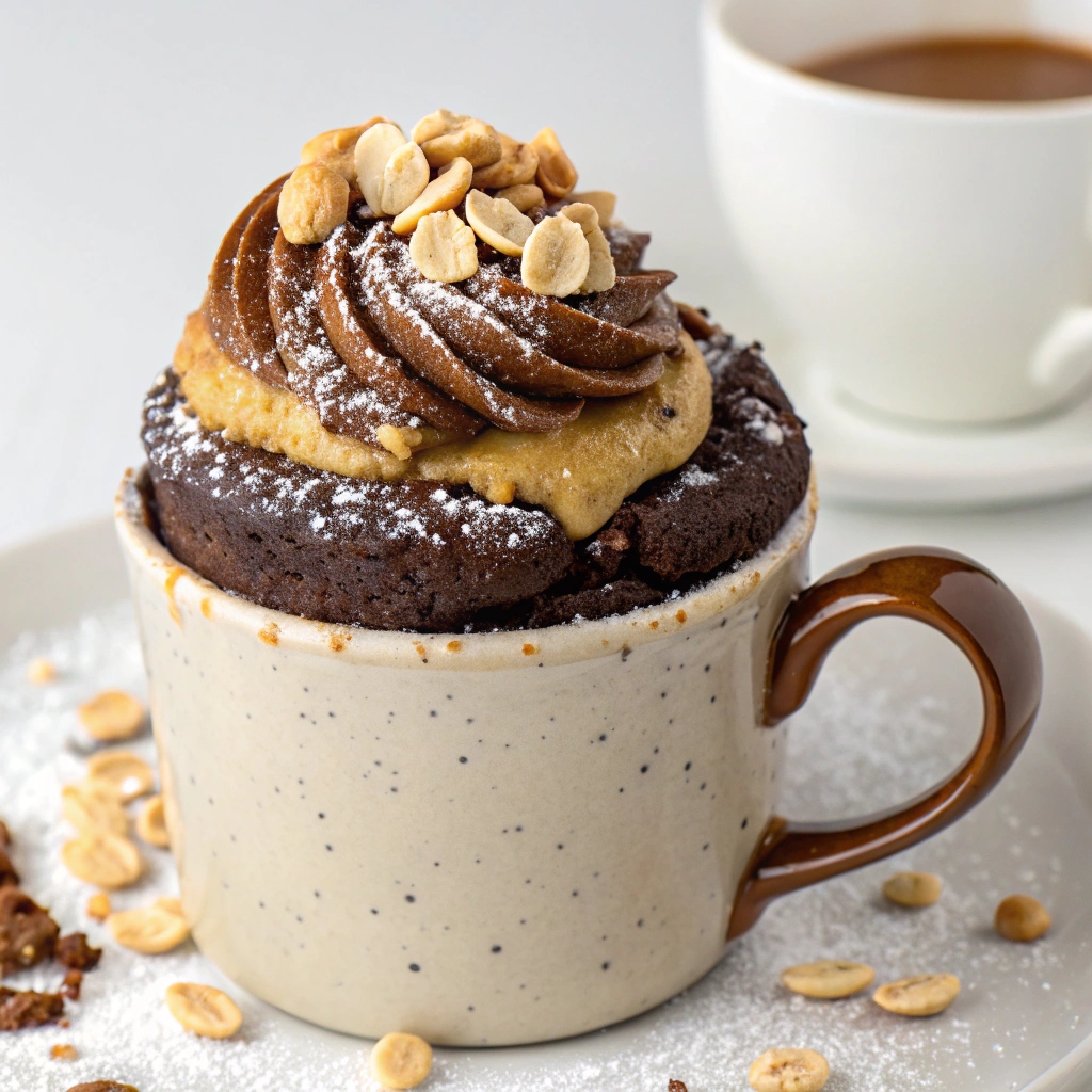 Chocolate Peanut Butter Mug Cake