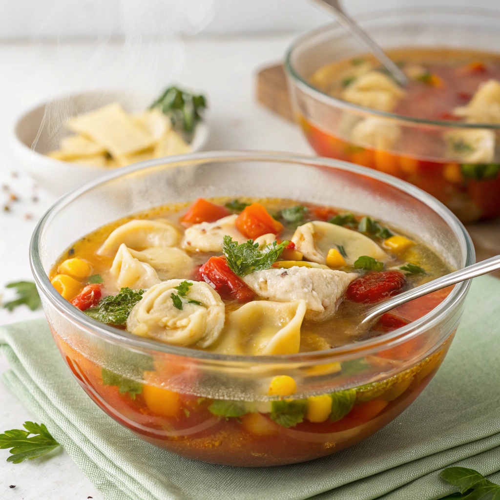 Instant Pot Chicken Tortellini and Vegetable Soup