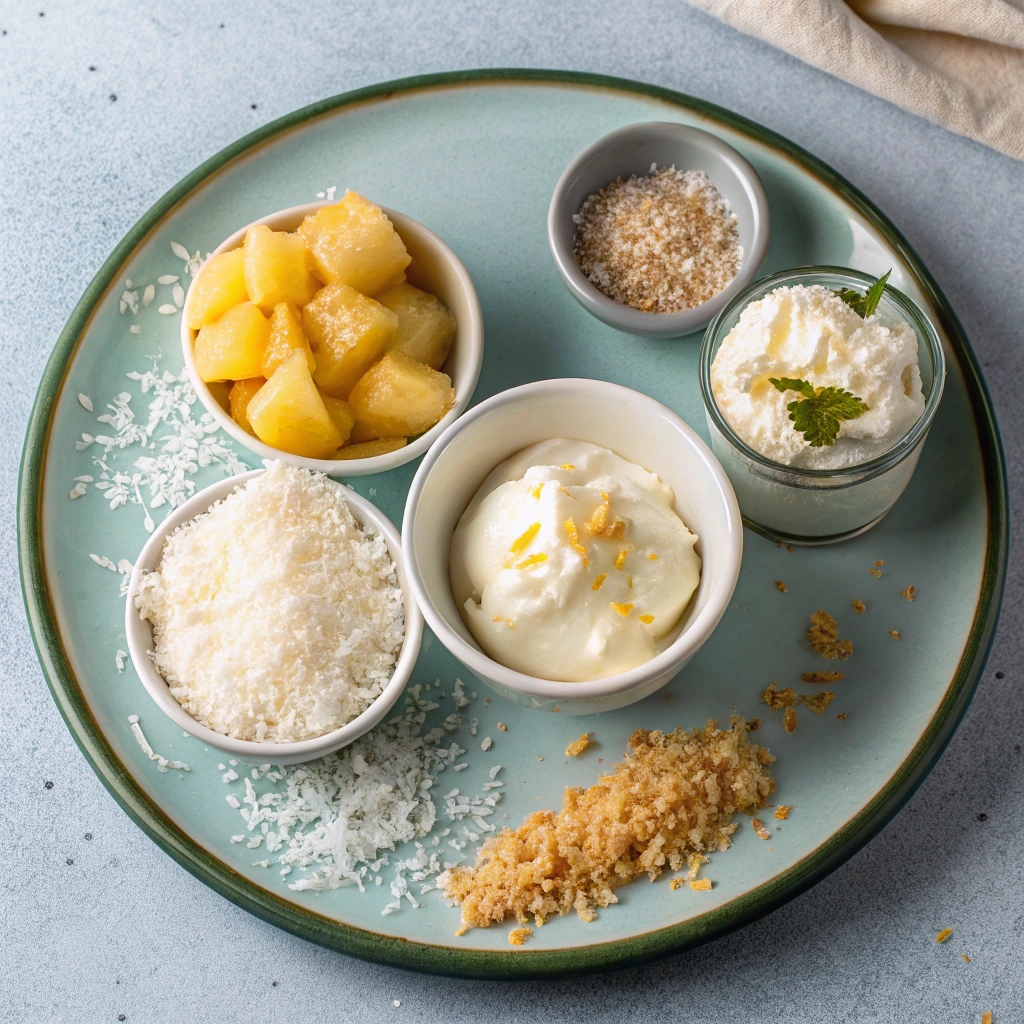 Piña Colada Fruit Dip Ingredients
