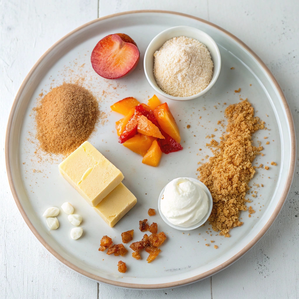 No-Bake Peach Cheesecake Bars Ingredients