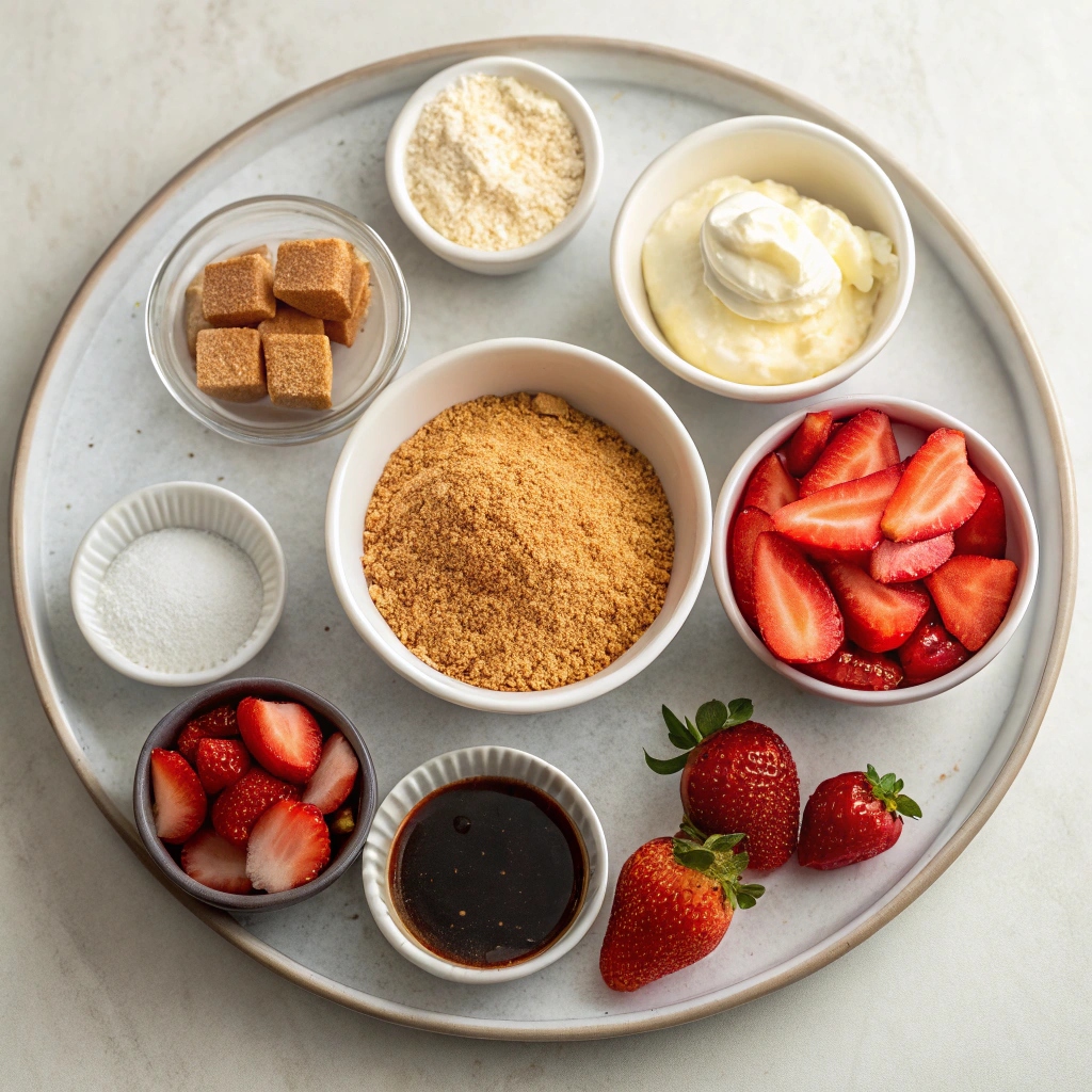 No Bake Strawberry Cheesecake Bars Ingredients