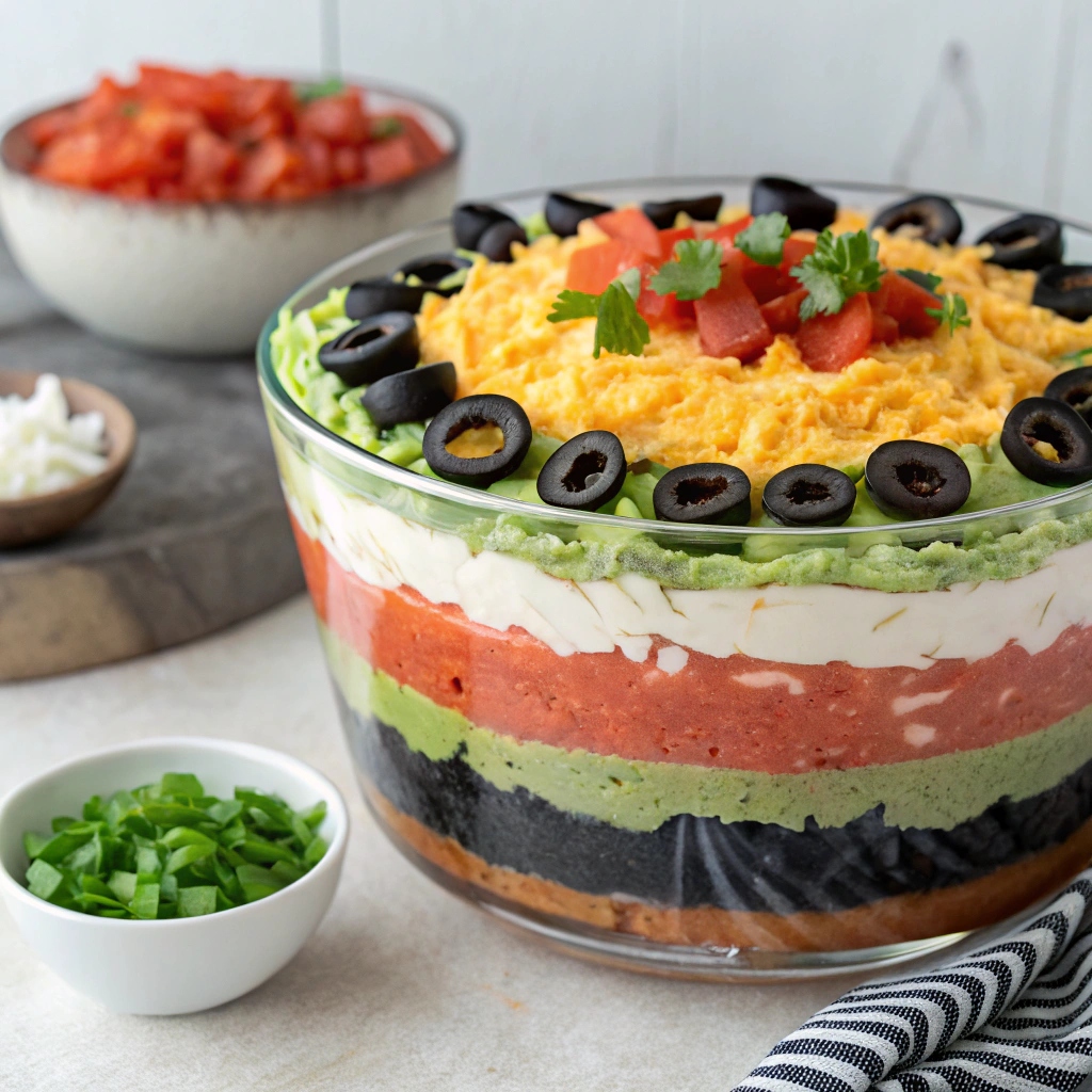 Spooky Halloween 7 Layer Dip