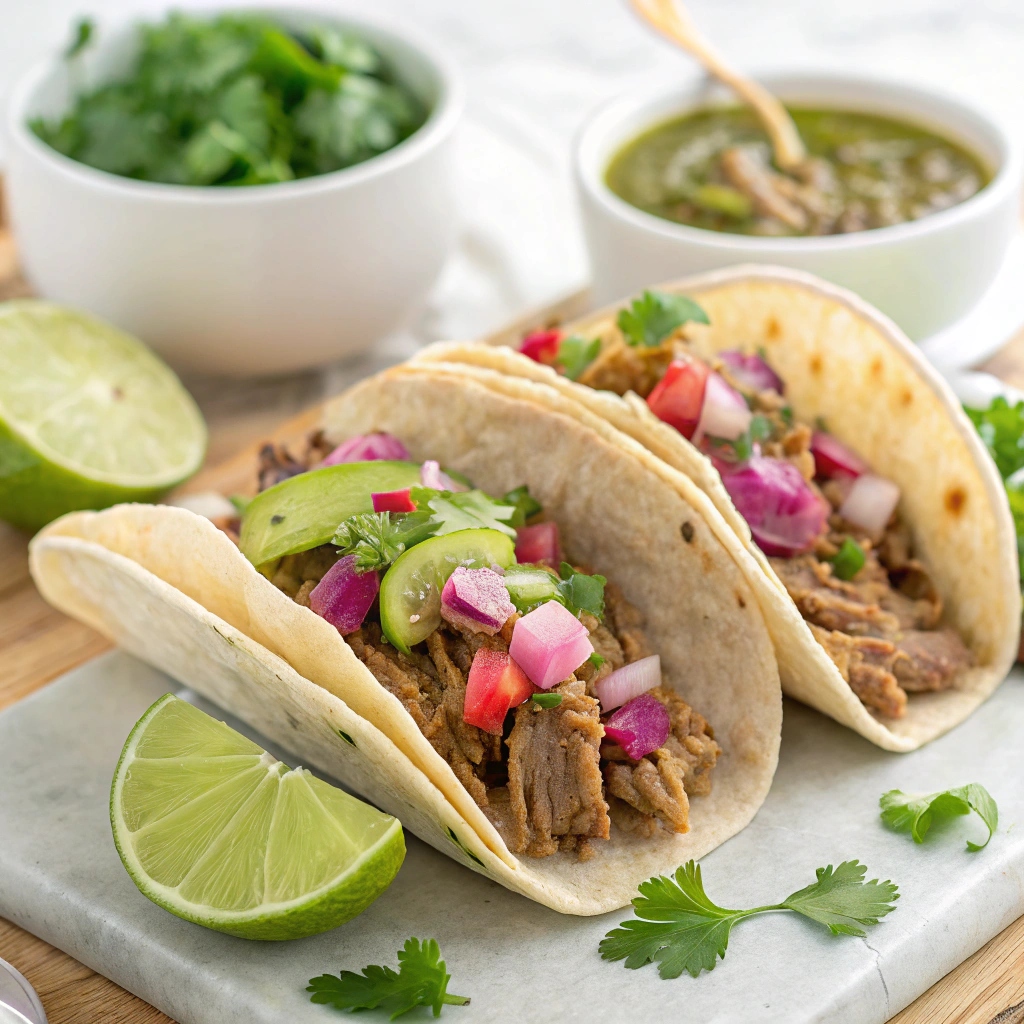 Slow Cooker Green Chile Pork Tacos