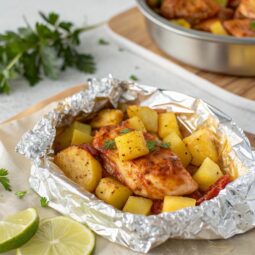 Pineapple BBQ Chicken Foil Pack Dinners