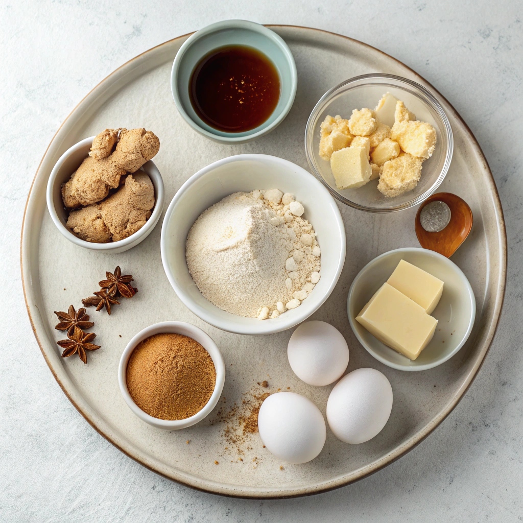 Ginger Cookies with Eggnog Frosting Ingredients