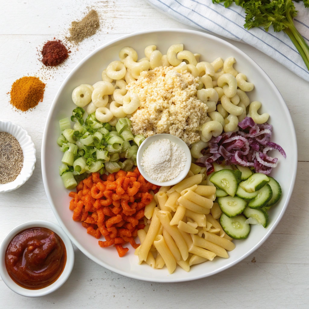 BBQ Macaroni Salad Ingredients