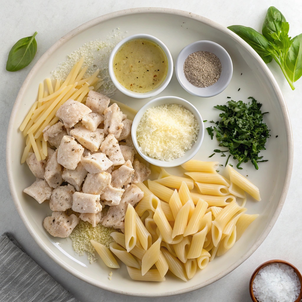 One Pot Cheesy Chicken Alfredo Ingredients