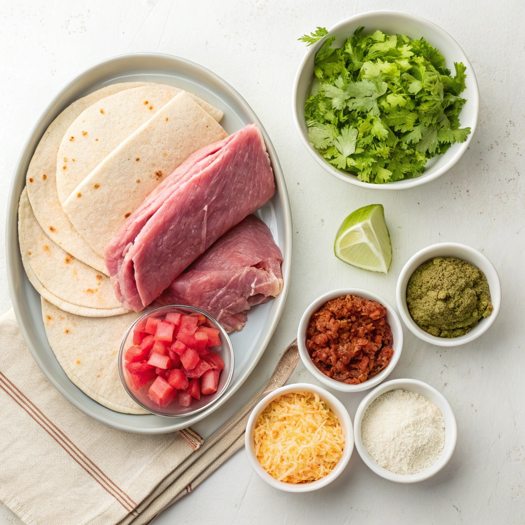 Slow Cooker Green Chile Pork Tacos Ingredients