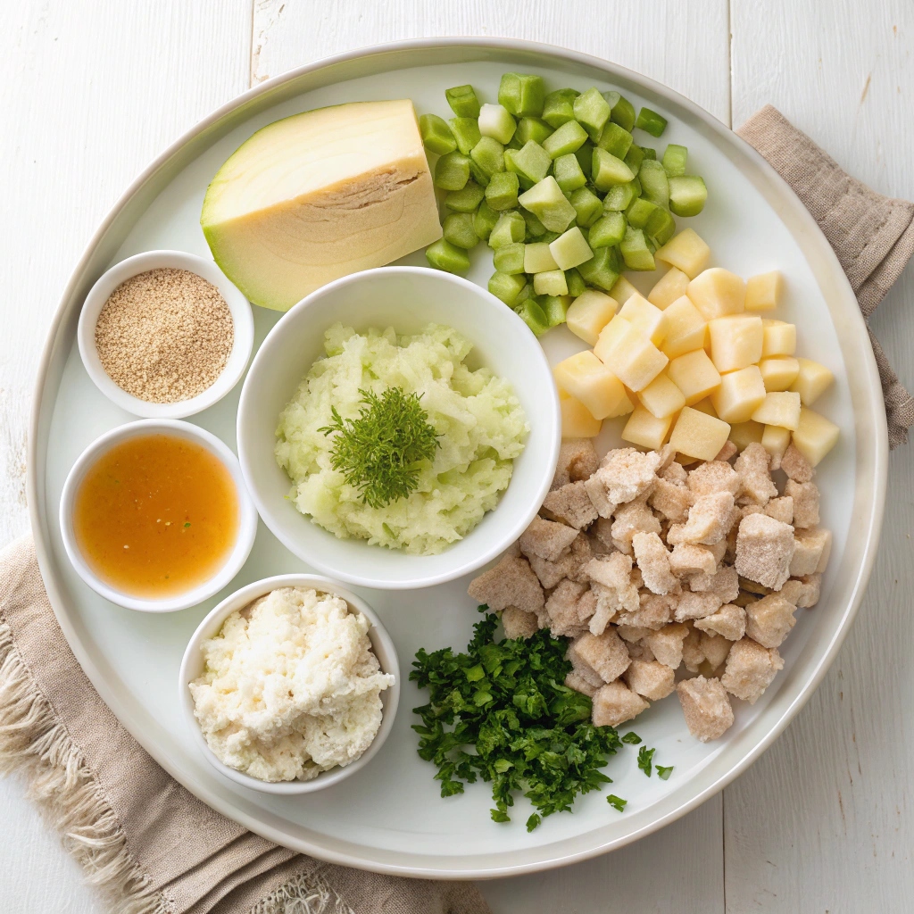 Ingredients of Leftover Thanksgiving Dinner Casserole
