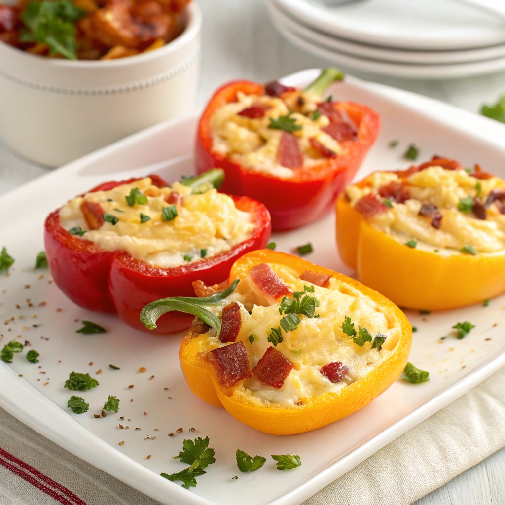 Loaded Egg Bell Pepper Rings