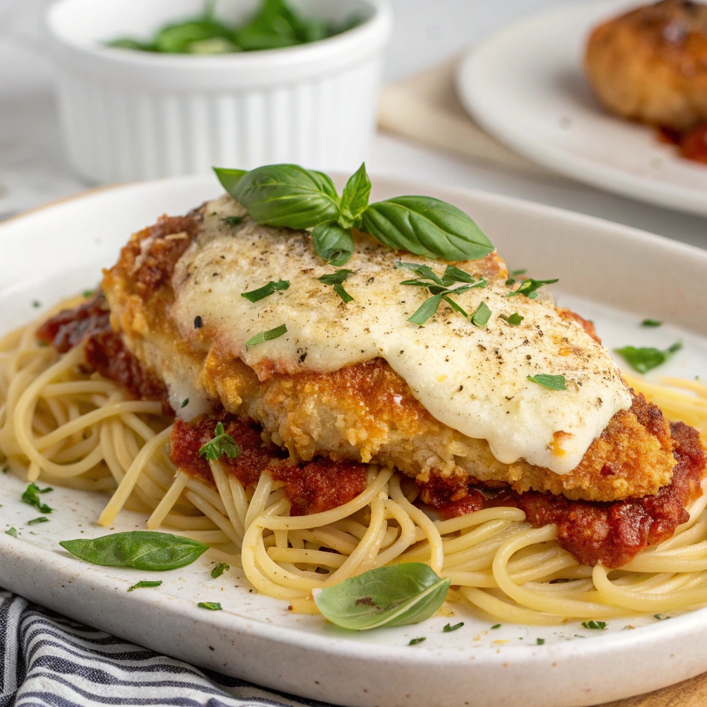 Baked Crispy Chicken Parmesan