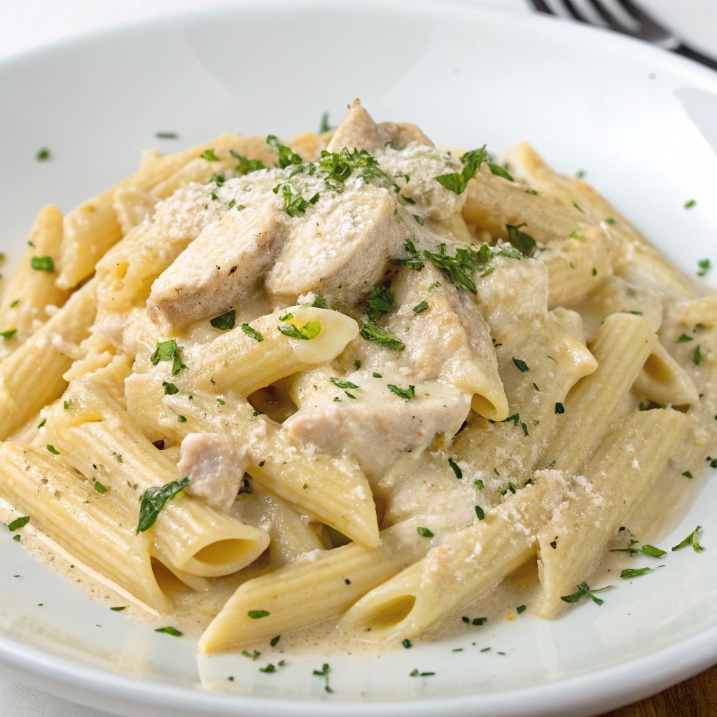 Instant Pot Chicken Alfredo Penne Pasta