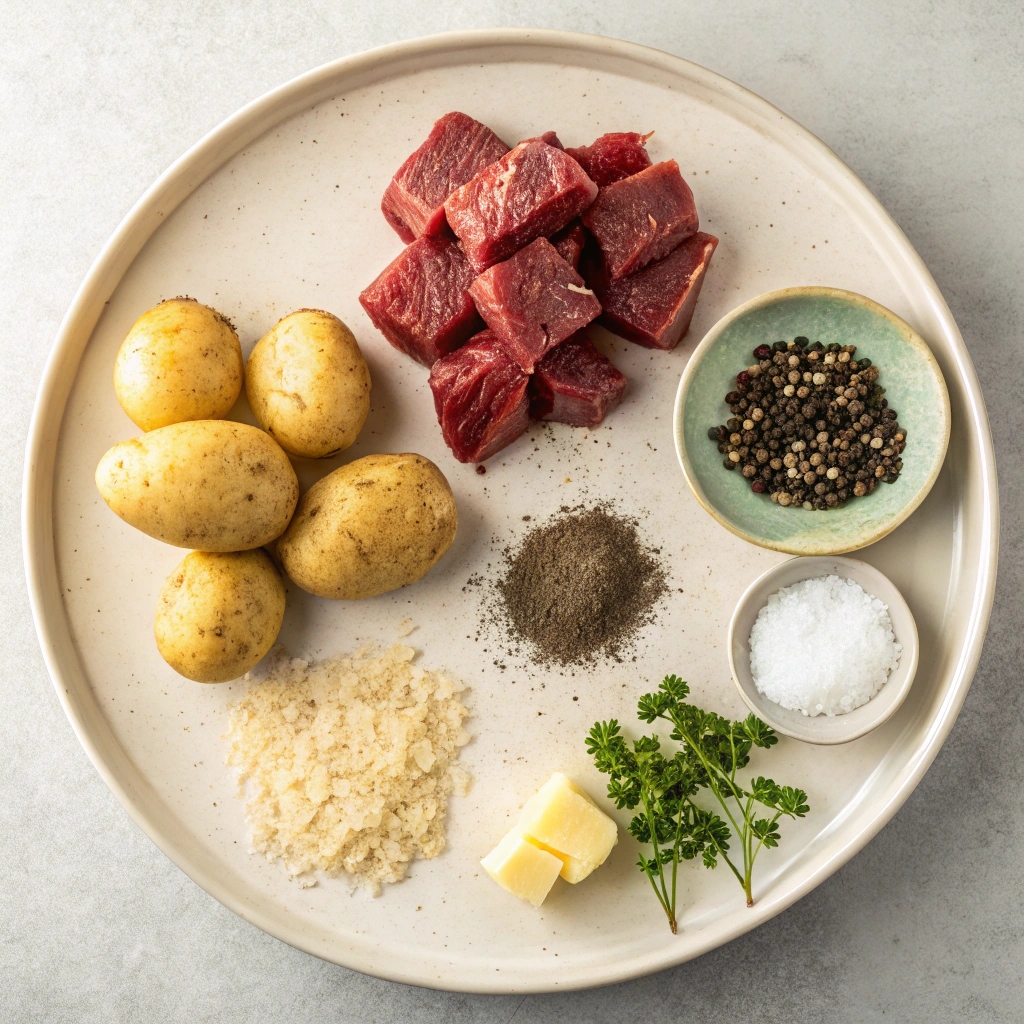 Slow Cooker Garlic Butter Steak and Potatoes Ingredients