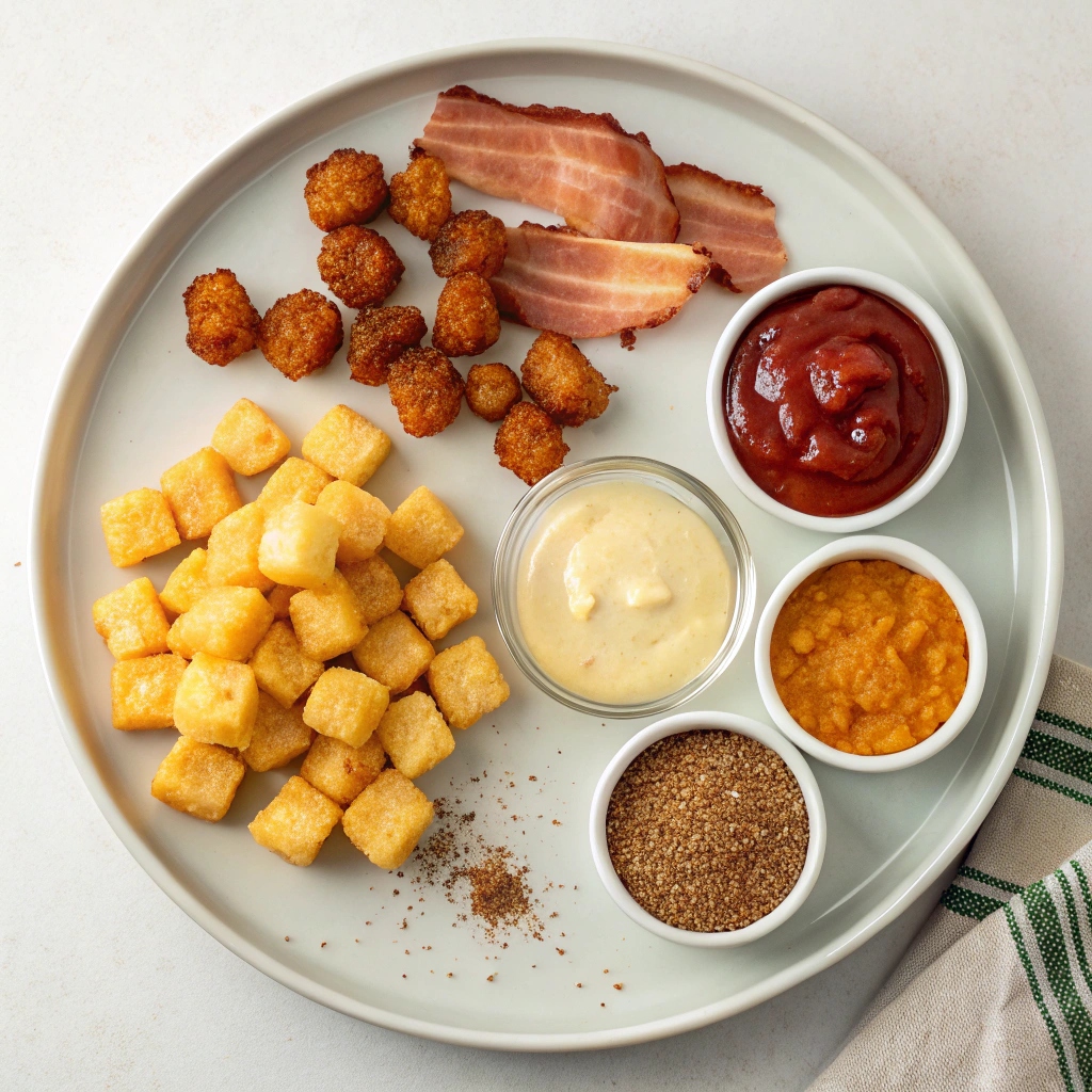 Bacon Wrapped Tater Tots with Cheese Ingredients
