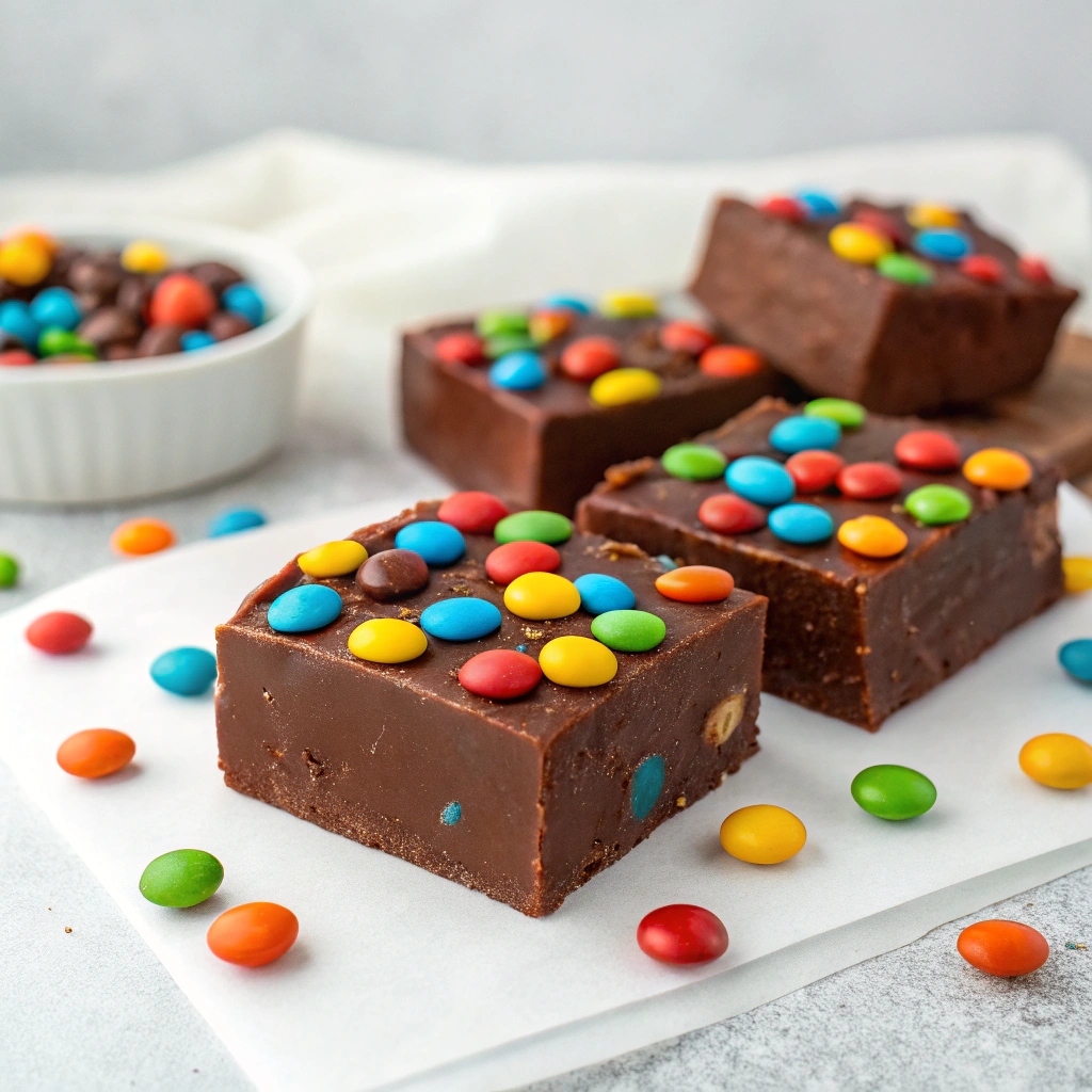 3 Ingredient M&M Fudge