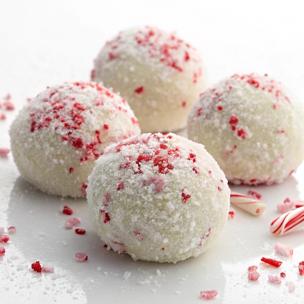 Peppermint Snowball Cookies