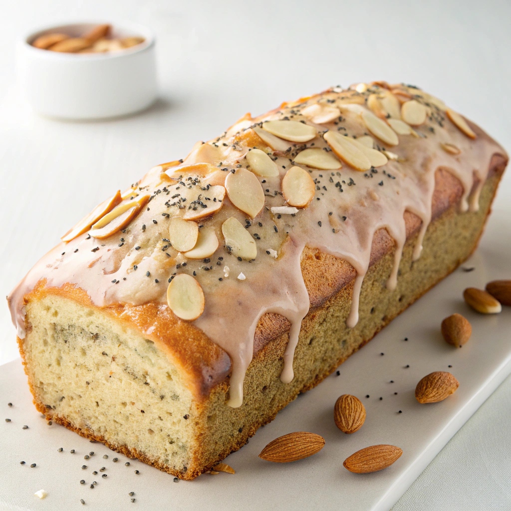 Glazed Almond Poppy Seed Bread