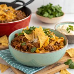 Slow Cooker Cheesy Beef Taco Pasta