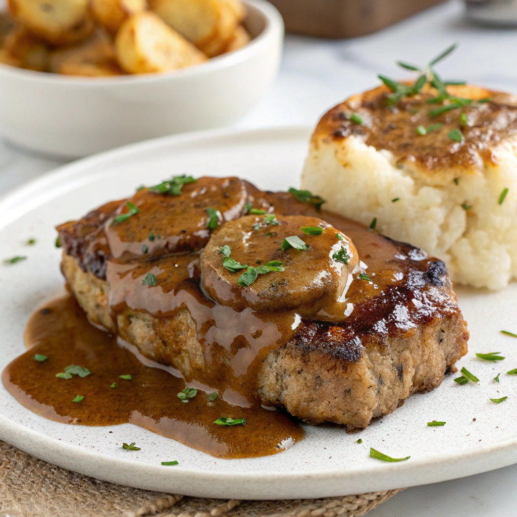 Air Fryer Cube Steak with Gravy