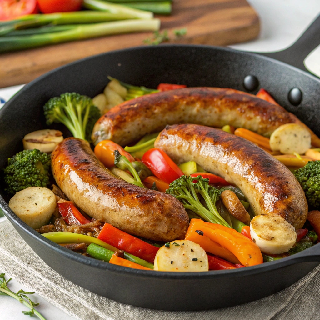 One Pan Garlic Sausage and Vegetables