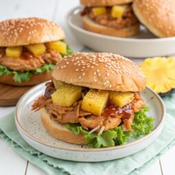 Slow Cooker Hawaiian Chicken Sandwiches