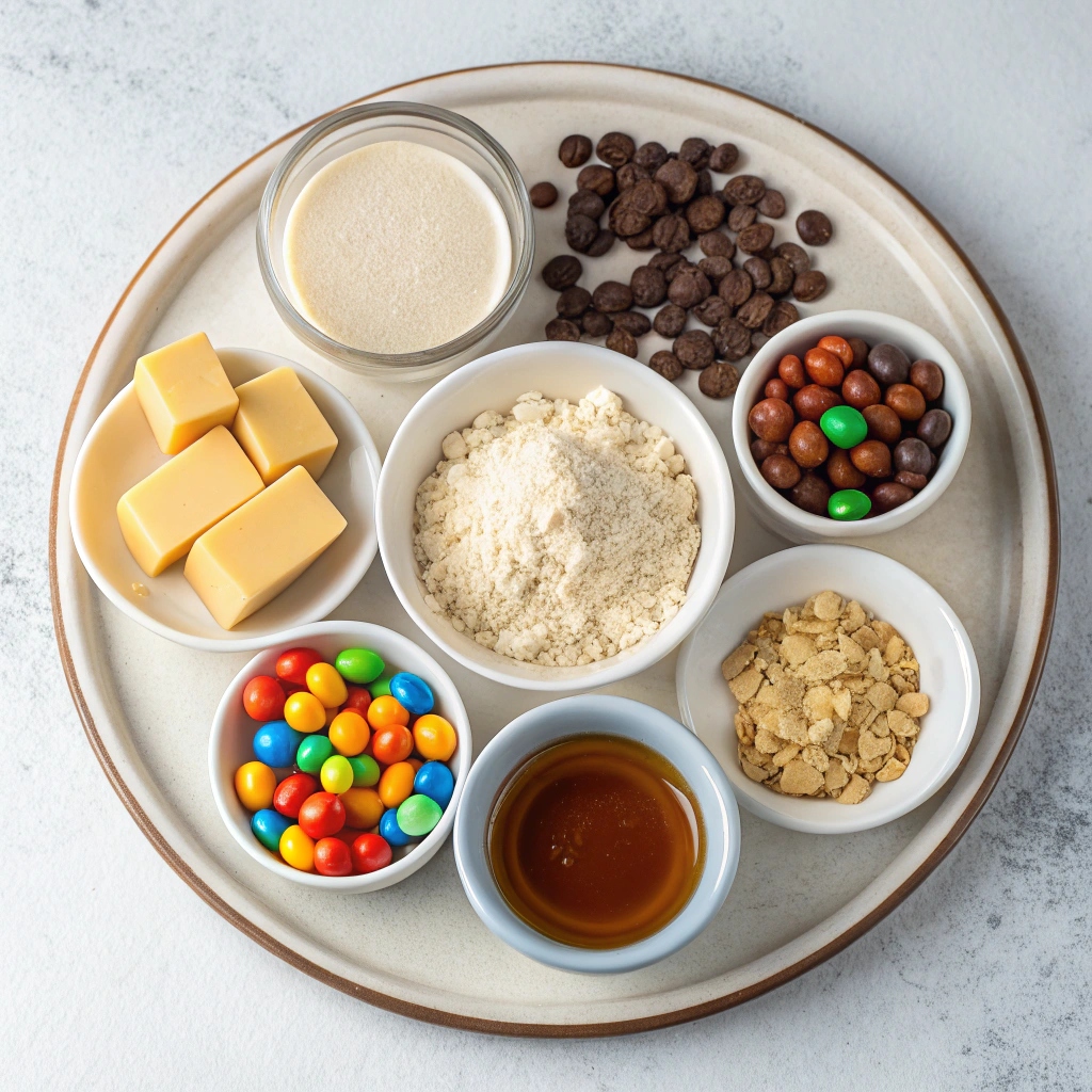 Monster Cookie No Bake Bars Ingredients