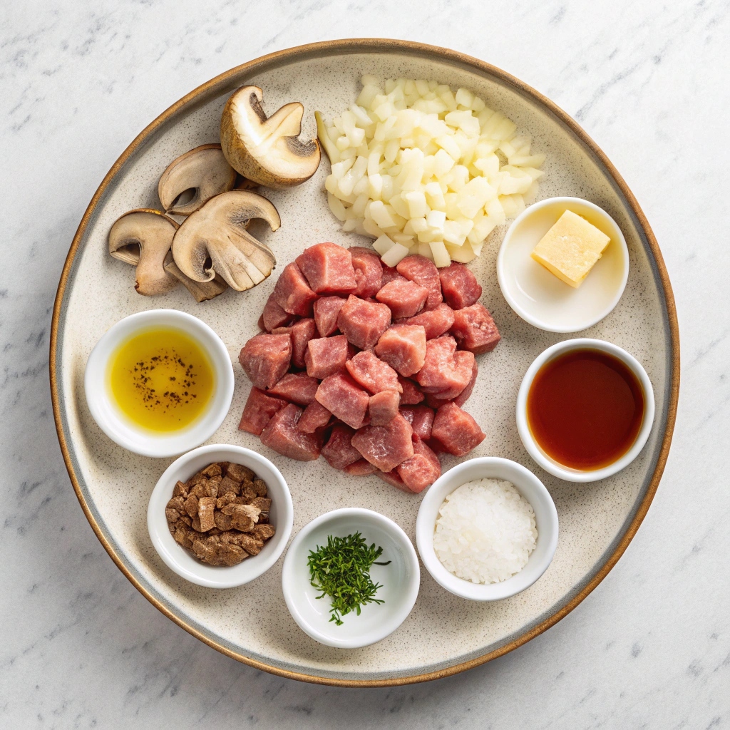 Instant Pot Pork Tips and Gravy Ingredients