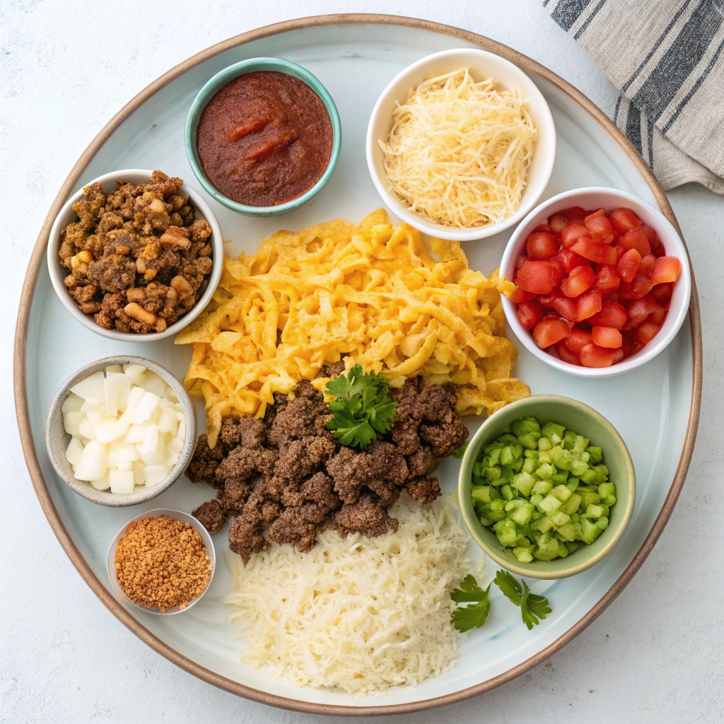 Slow Cooker Cheesy Beef Taco Pasta Ingredients