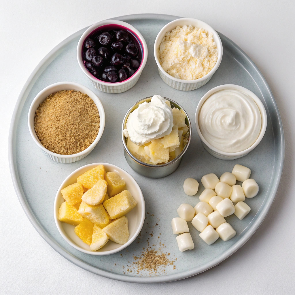 Ingredients of Blueberry Fluff Salad