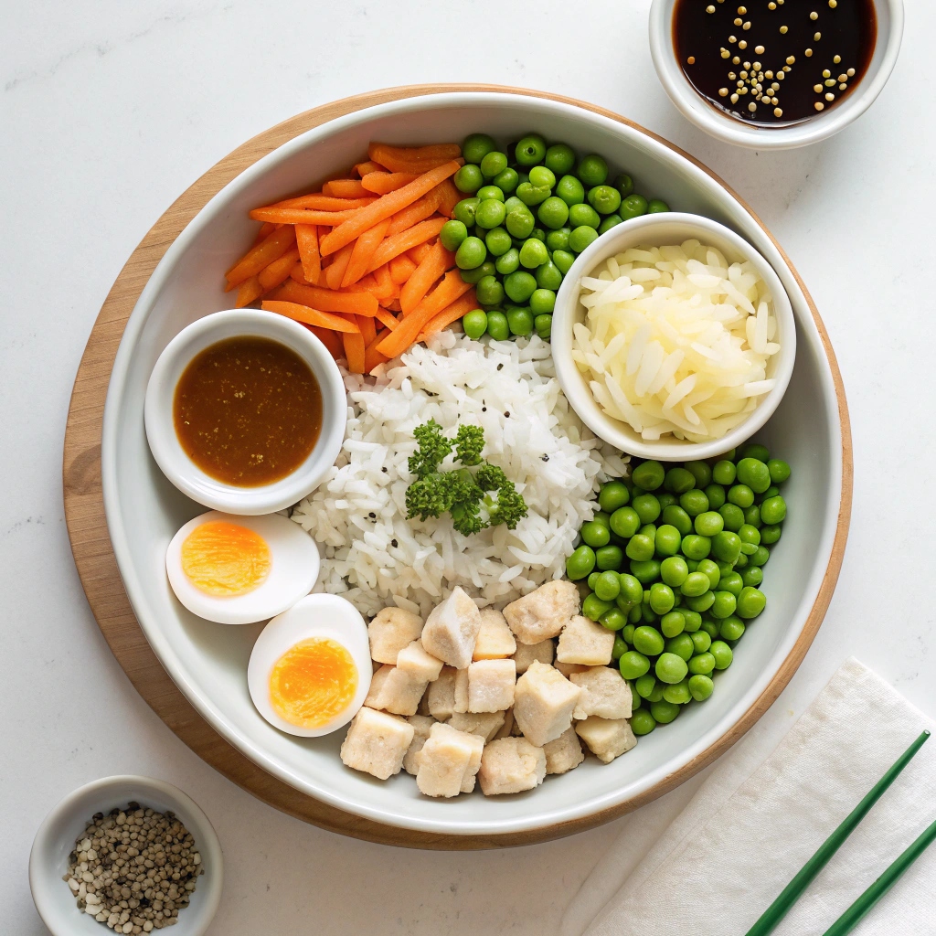 Ingredients of Instant Pot Chicken Fried Rice