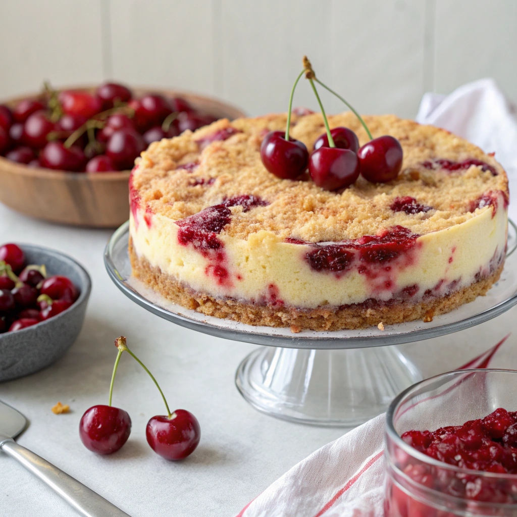 Cherry Cheesecake Dump Cake (4 Ingredients)